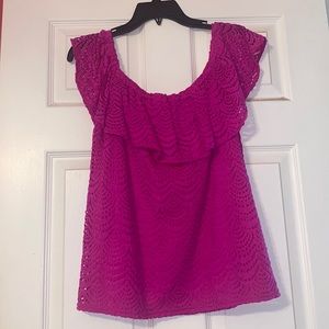 Lilly Pulitzer Pink Off the Shoulder Top